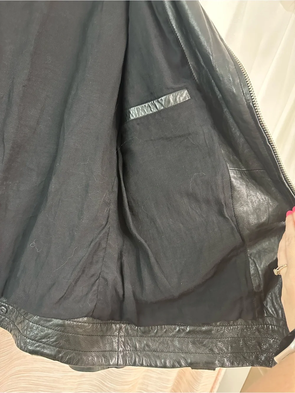 AllSaints Black Leather Jacket Size M